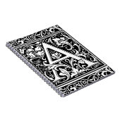 Letter A Medival Monogram Art Nouveau Notizblock (Rechte Seite)