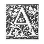 Letter A Medival Monogram Art Nouveau Notizblock (Vorderseite)