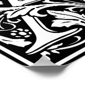 Letter A Medival Monogram Art Nouveau Poster (Ecke)