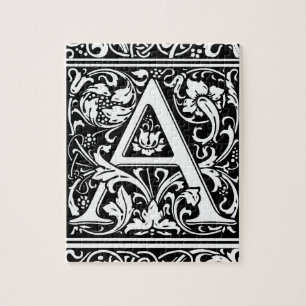 Letter A Medival Monogram Art Nouveau Puzzle