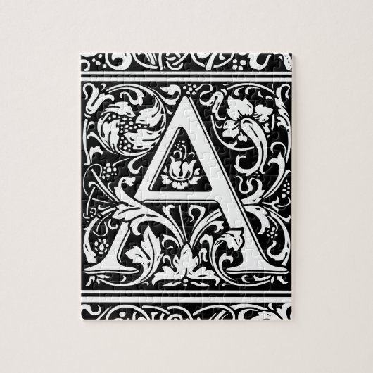 Letter A Medival Monogram Art Nouveau Puzzle (Vertikal)