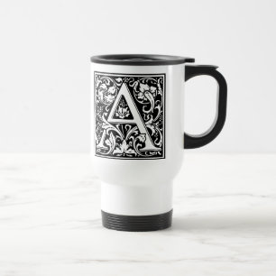 Letter A Medival Monogram Art Nouveau Reisebecher