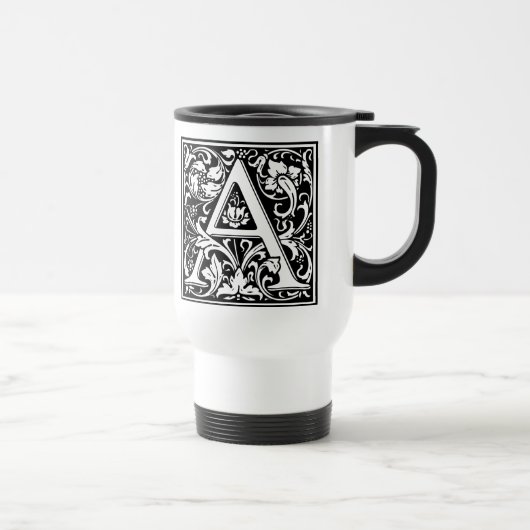Letter A Medival Monogram Art Nouveau Reisebecher (Rechts)