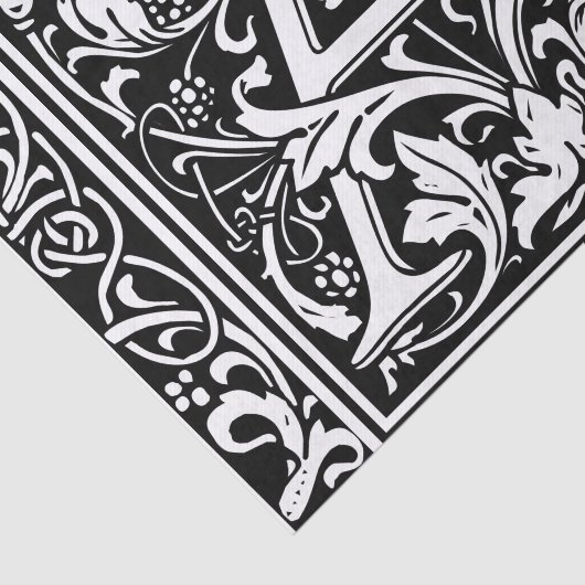 Letter A Medival Monogram Art Nouveau Seidenpapier (Ausschnitt)