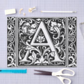 Letter A Medival Monogram Art Nouveau Seidenpapier (Handwerk)