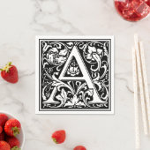 Letter A Medival Monogram Art Nouveau Serviette (Beispiel)
