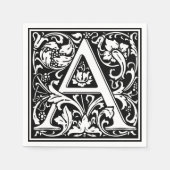 Letter A Medival Monogram Art Nouveau Serviette (Vorderseite)