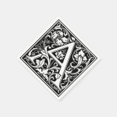 Letter A Medival Monogram Art Nouveau Serviette (Ecke)