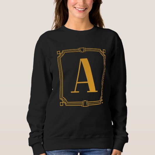 Letter A Monogram Alphabet A Initial Geometric Dec Sweatshirt (Vorderseite)