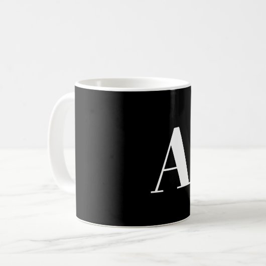 Letter A Monogram Black and White Stylish Modern Kaffeetasse (Vorderseite Links)