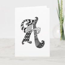 Letter A Monogram Card