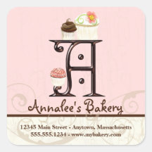 Letter A Monogram Cupcake Logo Business-Aufkleber