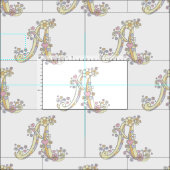 Letter A monogram dekorativer Text, kundenspezifis Stoff (Kachel)