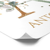 Letter A Monogram Green & gold foliing Kinderzimme Poster (Ecke)