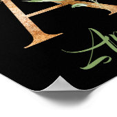 Letter A monogram greenerenerenery eucalyptus gold Poster (Ecke)