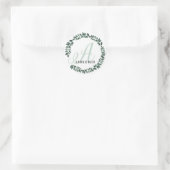 Letter A Monogram Individuelle Name Minimalistisch Runder Aufkleber (Tasche)