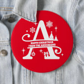 Letter A Monogram, Initial Family Name Gruß Button (Beispiel)