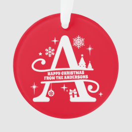 Letter A Monogram, Initial Family Name Gruß Ornament