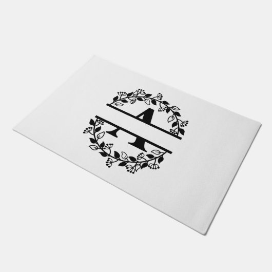 Letter A Monogram Personalisiert Fußmatte (Schrägansicht)
