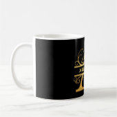 Letter "A" Monogram Personalisiert Name Black Gold Kaffeetasse (Links)