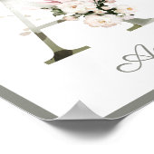 Letter A Monogram Pink Peony Rose Kinderzimmer Pos Poster (Ecke)