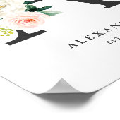 Letter A Monogram Watercolor Peach Florals Kinderz Poster (Ecke)