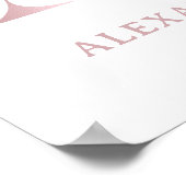 Letter A Monogram Watercolor Rose Florals Kinderzi Poster (Ecke)