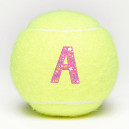 Letter A monogramm Girls personalisiert rosa Tennisbälle
