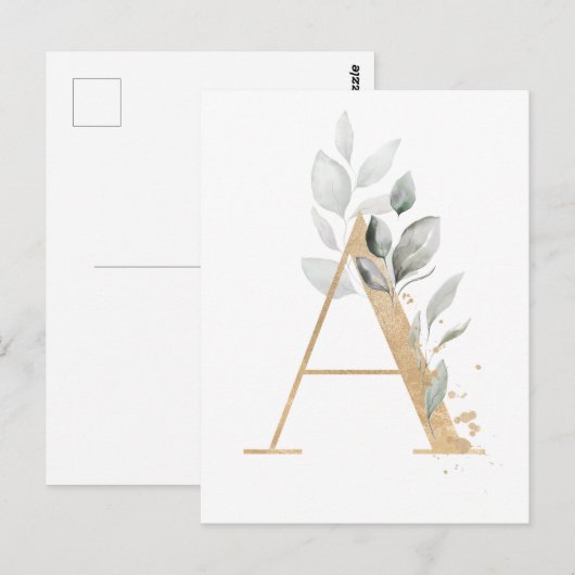 Letter A Monogramm Postkarte (Vorne/Hinten)