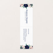 Letter A Navy Blue & Rosa Marina blühende Blume Visitenkarten (Innenseite Aufgefaltet)