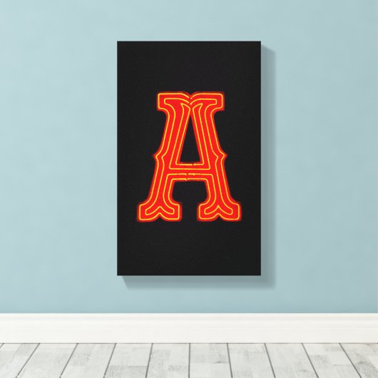 Letter "A" Neon Light Monogram Leinwanddruck (Insitu (Holzboden))