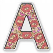 Letter A Pattern Custom-Cut Vinyl Sticker (Vorderseite)