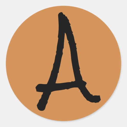 Letter A Rock Salt Alphabet von Janz Peru Gold Runder Aufkleber (Vorderseite)