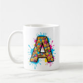 Letter A Tasse mit Fun Emoji Design (Links)