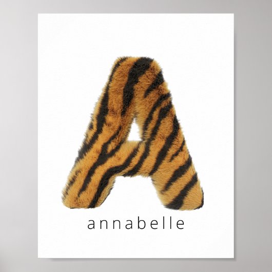 Letter A Tiger Fur Poster (Vorne)