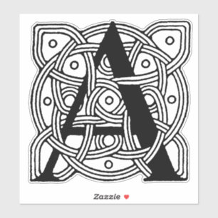 Letter A Vintag Celtic Knot Monogram Aufkleber
