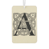 Letter A Vintag Celtic Knot Monogram Autolufterfrischer (Rückseite)