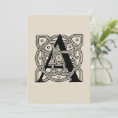 Letter A Vintag Celtic Knot Monogram Einladung (Stehend Vorderseite)
