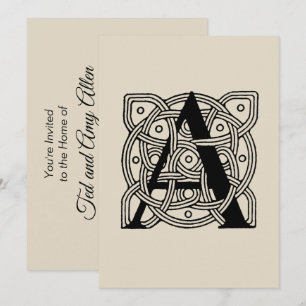 Letter A Vintag Celtic Knot Monogram Einladung