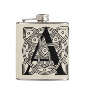 Letter A Vintag Celtic Knot Monogram Flachmann (Vorderseite)