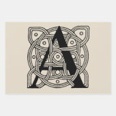 Letter A Vintag Celtic Knot Monogram Geschenkpapier Set (Vorderseite)