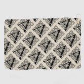 Letter A Vintag Celtic Knot Monogram Golfhandtuch (Horizontal)