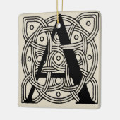 Letter A Vintag Celtic Knot Monogram Keramikornament (Links)