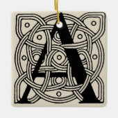 Letter A Vintag Celtic Knot Monogram Keramikornament (Vorderseite)
