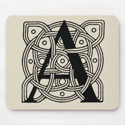 Letter A Vintag Celtic Knot Monogram Mousepad (Vorne)