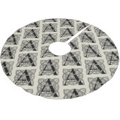 Letter A Vintag Celtic Knot Monogram Polyester Weihnachtsbaumdecke (Schrägansicht)