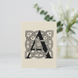 Letter A Vintag Celtic Knot Monogram Postkarte