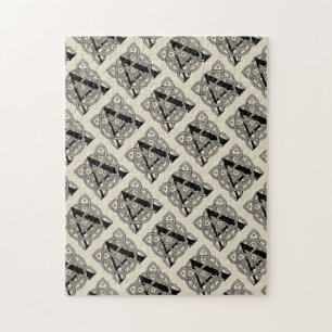 Letter A Vintag Celtic Knot Monogram Puzzle