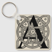 Letter A Vintag Celtic Knot Monogram Schlüsselanhänger (Vorderseite)