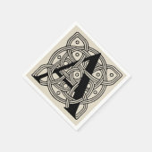 Letter A Vintag Celtic Knot Monogram Serviette (Ecke)